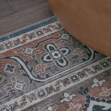 Alacati Ogee Medallion Washable Area Rug